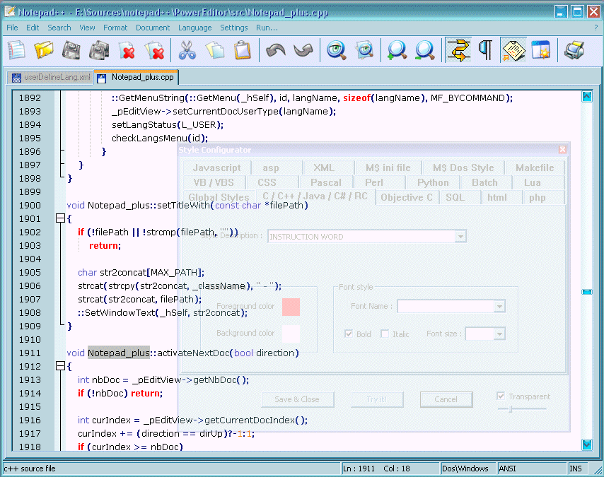 程式編輯器 Notepad++ 免安裝