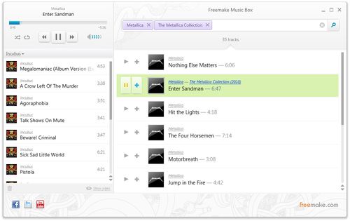 免費聽歌的音樂搜尋引擎 Freemake Music Box