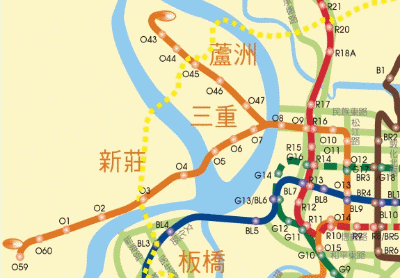 新莊捷運路線圖 | 新莊捷運通車路段示意圖 新莊捷運路線圖 | 新莊捷運通車路段示意圖