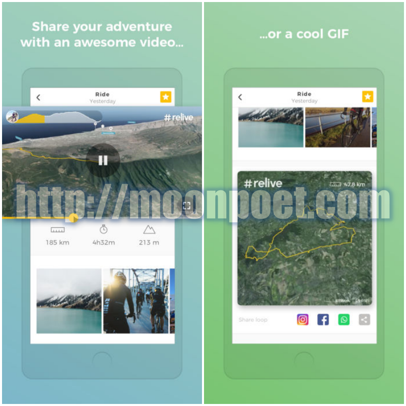 Relive 製作路跑或騎車的動態軌跡圖