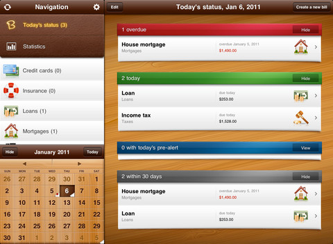 好用的手機記帳軟體 Bills ~ on your table HD