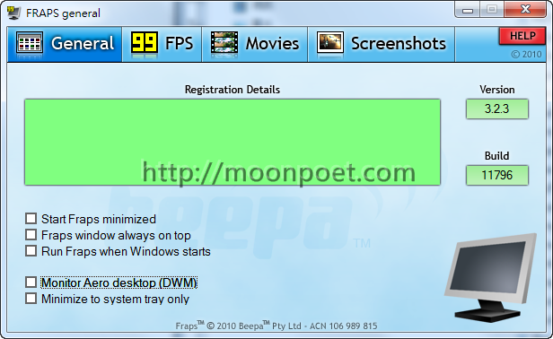 遊戲錄影程式下載 Fraps 3.5.5