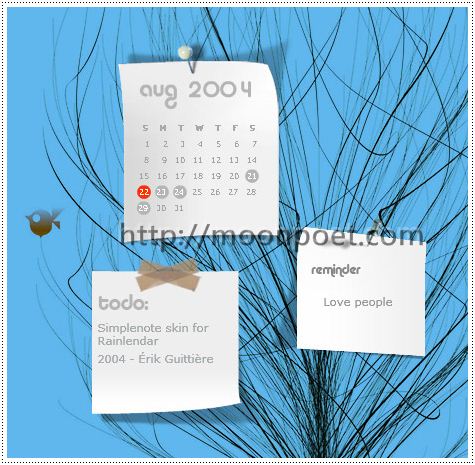桌面月曆2017下載 rainlendar中文軟體