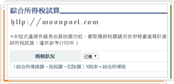 財政部個人綜合所得稅試算表 2014